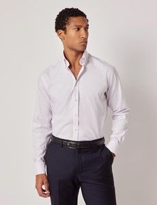 Slim Fit Blue & Pink Stripe Pin Point Non-Iron Oxford Shirt