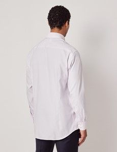 Slim Fit Blue & Pink Stripe Pin Point Non-Iron Oxford Shirt