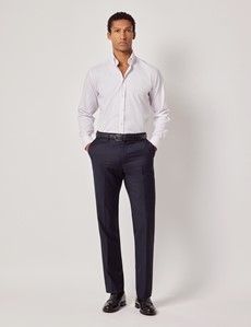 Slim Fit Blue & Pink Stripe Pin Point Non-Iron Oxford Shirt