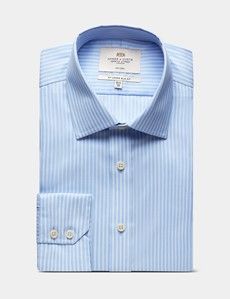 Slim Fit Blue & White Stripe Non-Iron Shirt