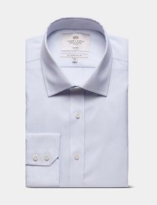 Slim Fit Blue & White Fine Stripe Non-Iron Shirt