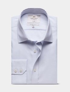 Slim Fit Blue & White Fine Stripe Non-Iron Shirt