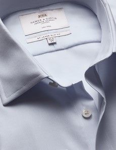 Slim Fit Blue & White Fine Stripe Non-Iron Shirt