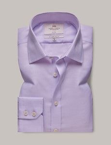 Slim Fit Lilac & White Dobby Non-Iron Shirt-preview1
