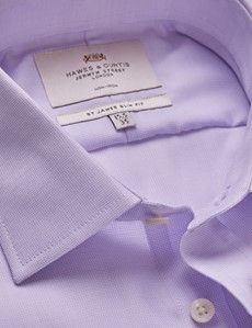 Slim Fit Lilac & White Dobby Non-Iron Shirt