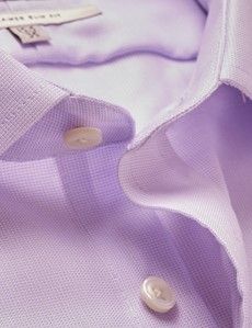 Non-Iron Lilac & White Fabric Interest Slim Shirt-preview1