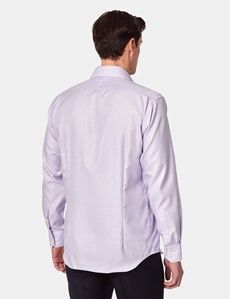 Slim Fit Purple & White Textured Weave Non-Iron Shirt