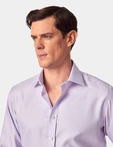 Slim Fit Purple & White Textured Weave Non-Iron Shirt