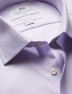 Slim Fit Lilac & White Textured Weave Non-Iron Shirt