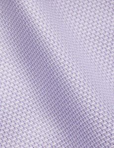 Slim Fit Lilac & White Textured Weave Non-Iron Shirt
