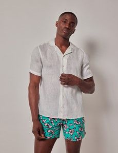 Green & Pink Floral Swim Shorts