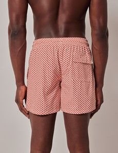 Red & White Geometric Swim Shorts-preview4