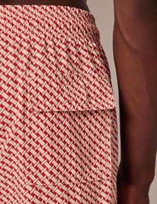 Red & White Geometric Swim Shorts-preview5