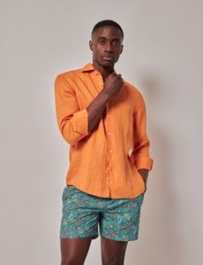 Blue & Green Paisley Swim Shorts