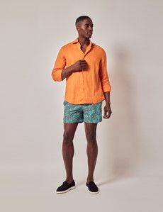 Blue & Green Paisley Swim Shorts