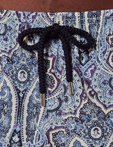 Blue & White Paisley Swim Shorts-preview2