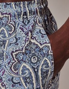 Blue & White Paisley Swim Shorts-preview3