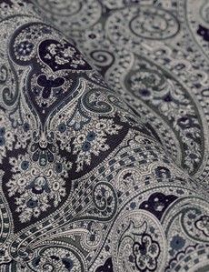 Navy Paisley Scarf