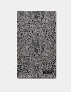 Navy Paisley Scarf