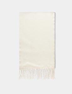 Off White Spun Silk Dress Scarf