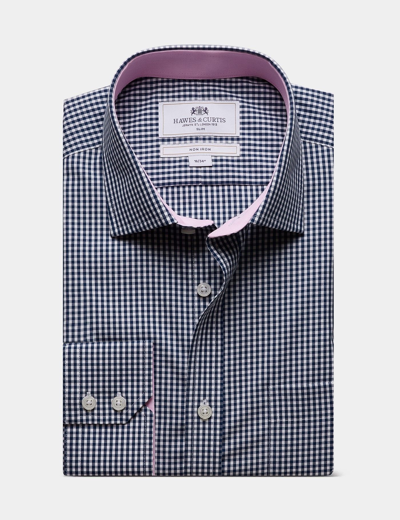 Men's Blue Check Shirts | Shirts - Hawes & Curtis