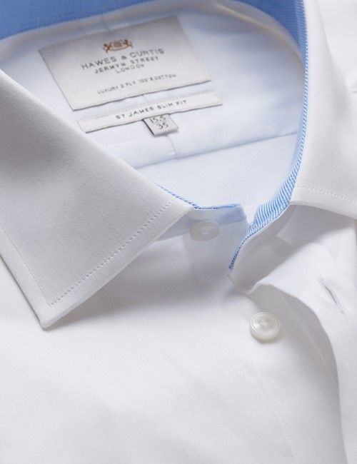 White Slim Shirt - Contrast Detail 