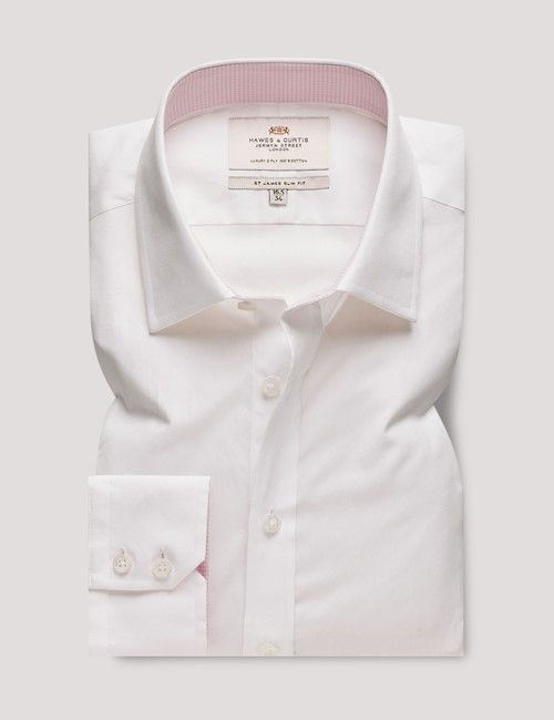 White Poplin Slim Shirt - Contrast Detail-preview