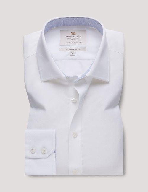 White Poplin Slim Shirt - Contrast Detail-preview