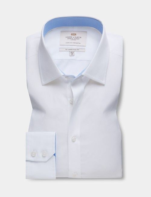 White Poplin Slim Fit Shirt - Contrast Detail-preview