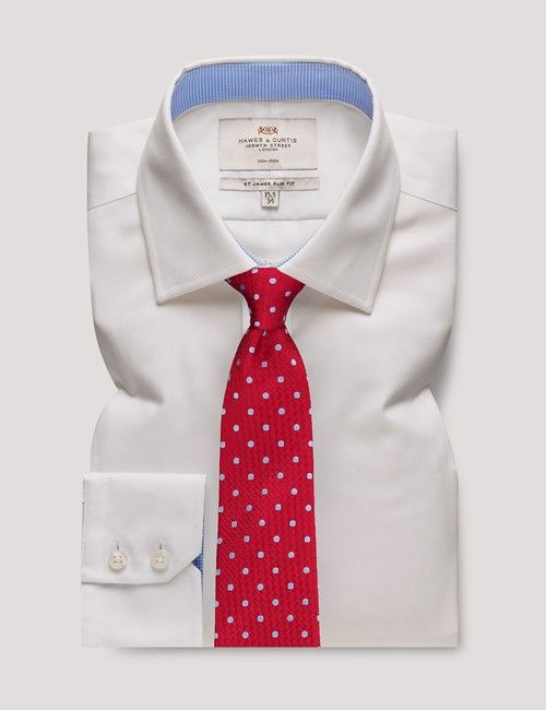 Non-Iron White Twill Slim Shirt - Contrast Detail-preview