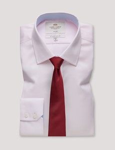 Slim Fit Pink Pique Non-Iron Shirt