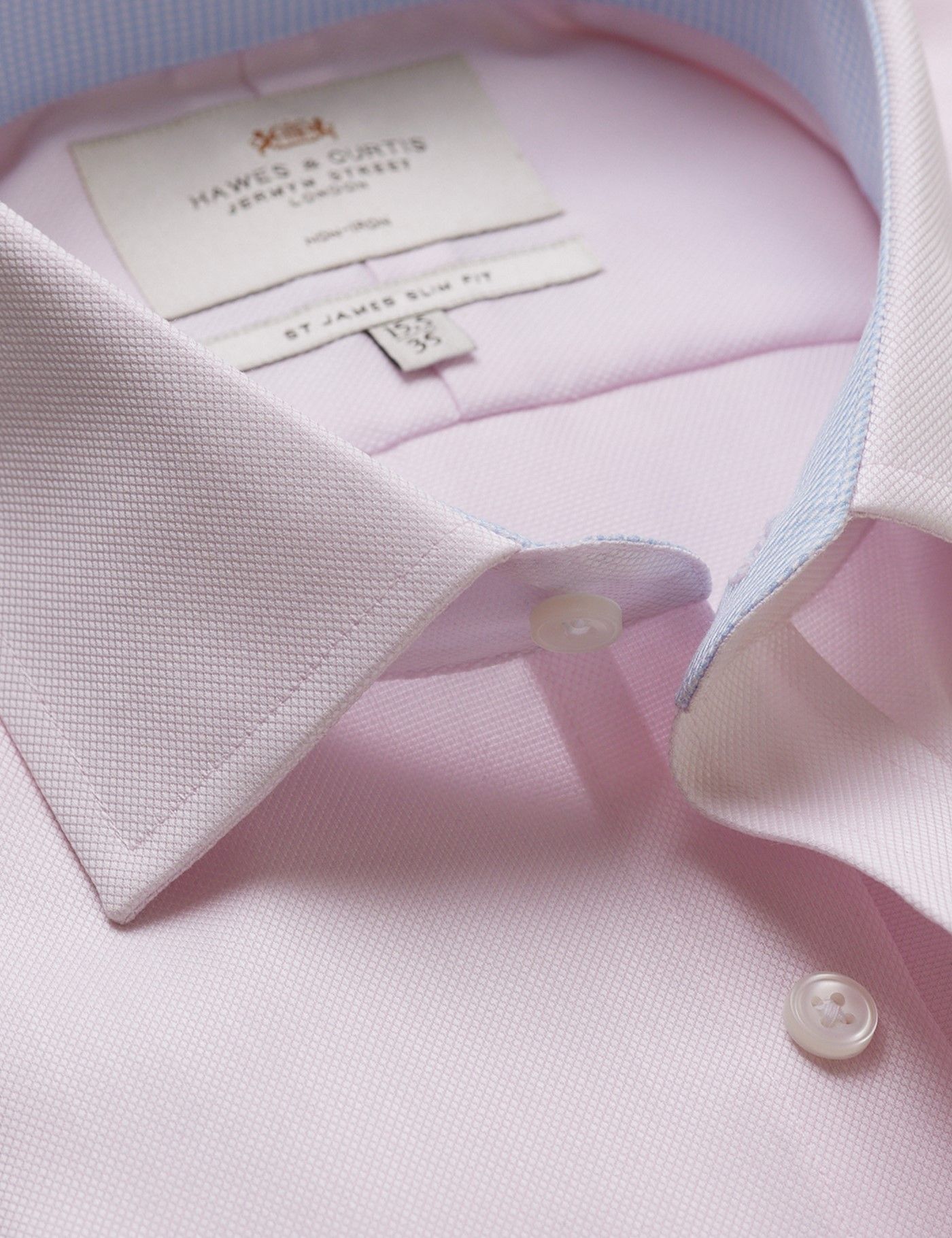Slim Fit Pink Pique Non-Iron Shirt