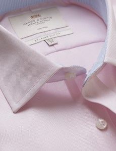Slim Fit Pink Pique Non-Iron Shirt