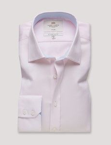 Slim Fit Pink Pique Non-Iron Shirt