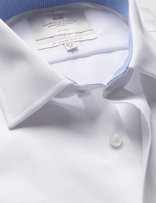 Slim Fit White Twill Non-Iron Shirt