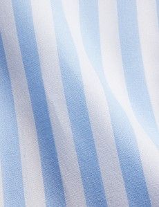 Slim Fit Blue & White Bold Stripe Non-Iron Shirt