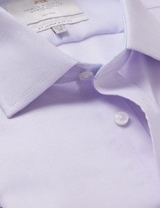 Slim Fit Lilac & White Semi Plain Non-Iron Shirt