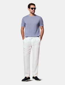 Dusty Blue Premium Knitted Linen T-shirt