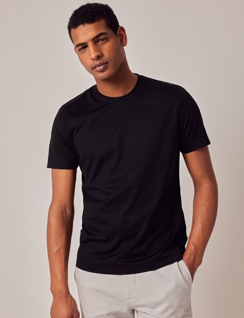 Black Mercerized Cotton T-shirt
