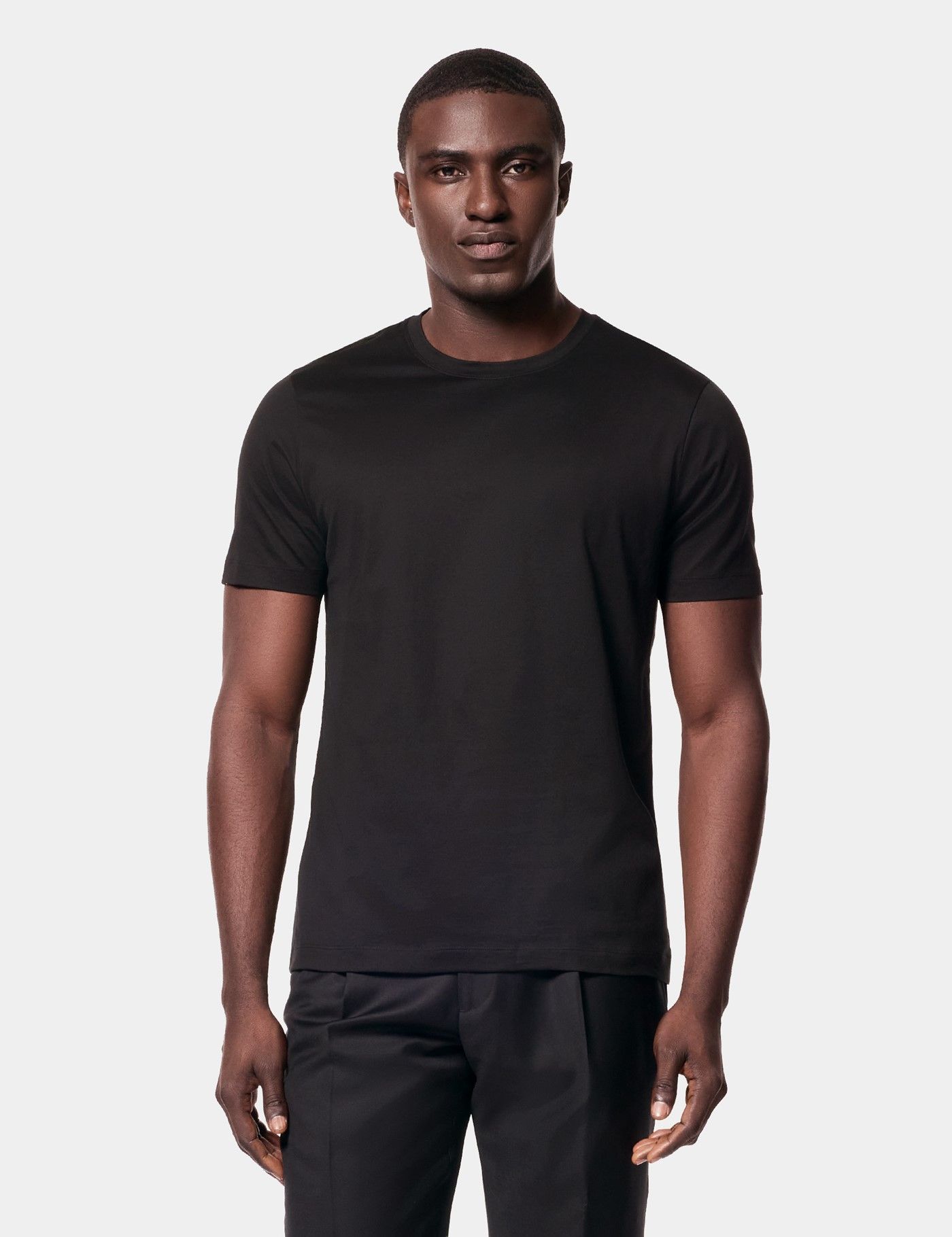 men's dress crew neck shirts Sea Blue Crew Neck