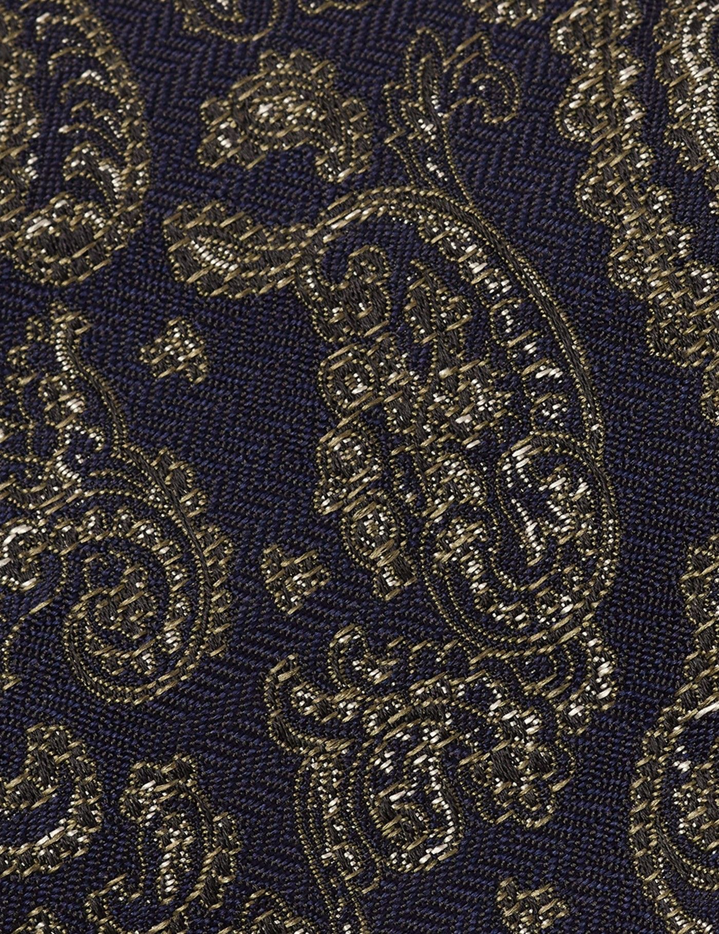 Navy & Green Herringbone Paisley 1913 Tie-preview
