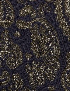 Navy & Green Herringbone Paisley 1913 Tie