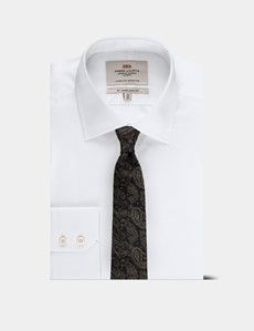 Navy & Green Herringbone Paisley 1913 Tie