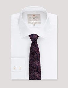 Navy & Burgundy Herringbone Paisley 1913 Tie