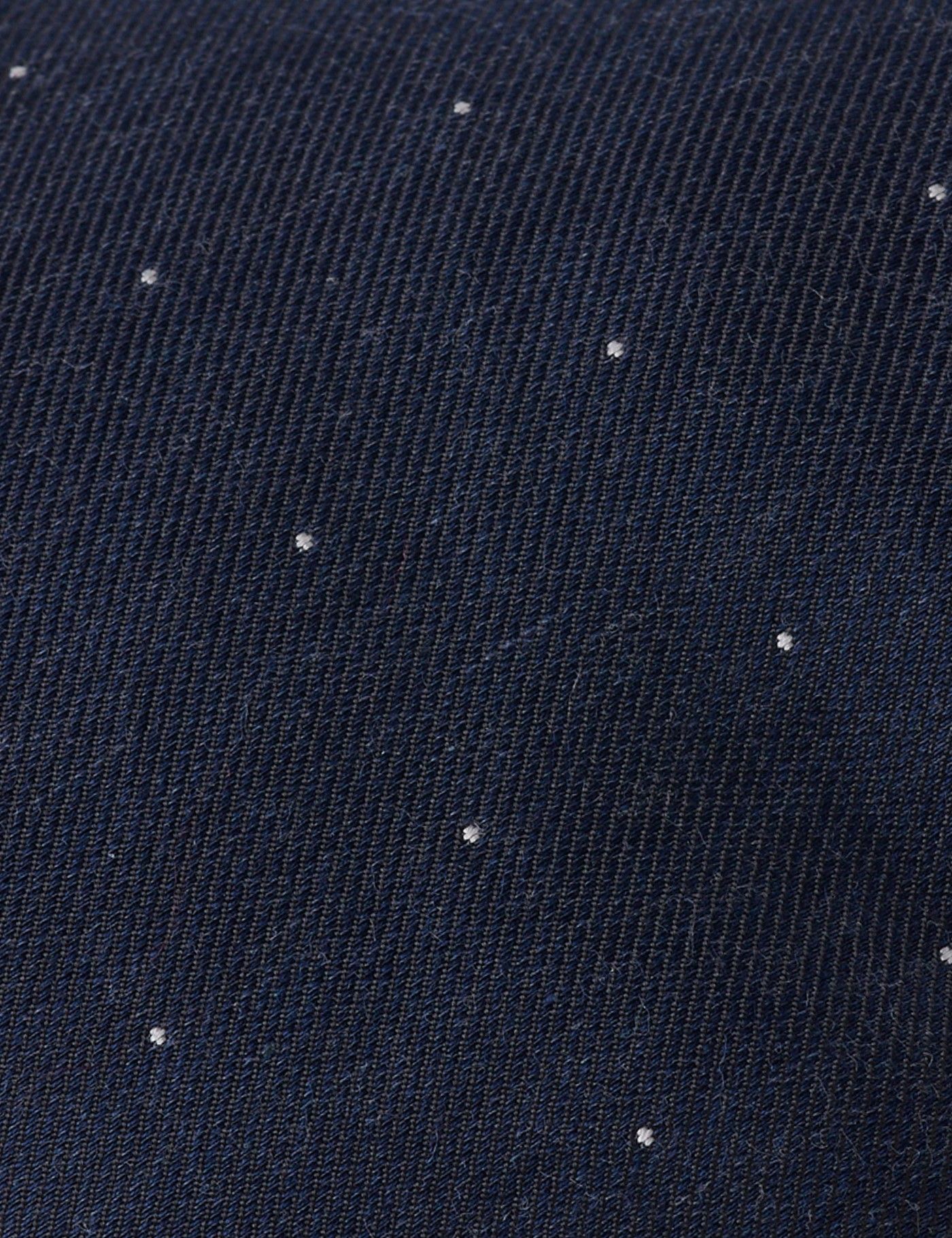 Navy Micro Spot Italian Cotton-Silk Tie - 1913 Collection-preview