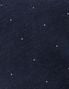 Navy Micro Spot Italian Cotton-Silk Tie - 1913 Collection-preview1