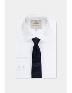 Navy Micro Spot Italian Cotton-Silk Tie - 1913 Collection-preview2