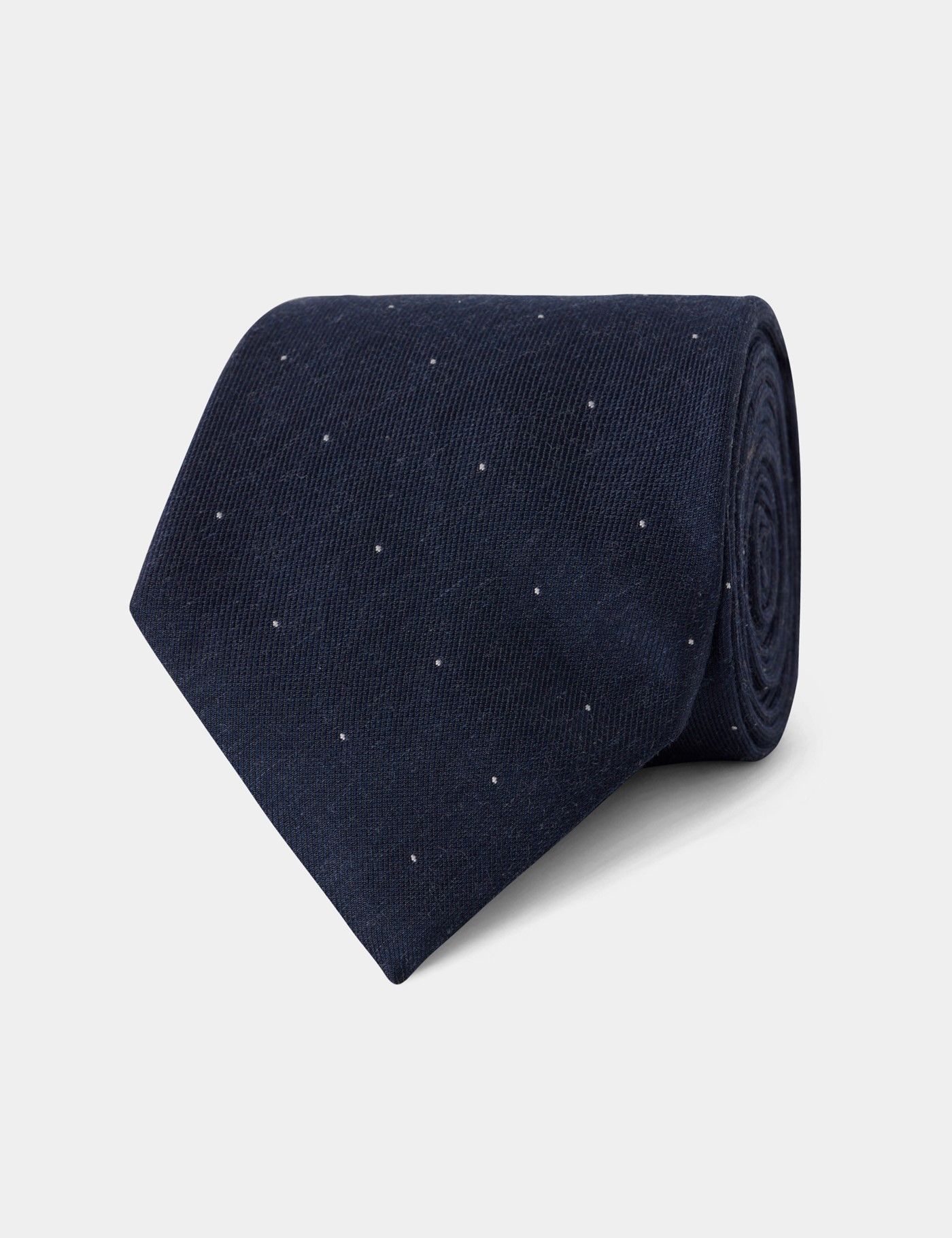 Navy Micro Spot Italian Cotton-Silk Tie - 1913 Collection