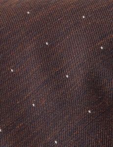 Rust Micro Spot Italian Cotton-Silk Tie - 1913 Collection-preview1