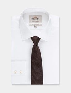 Rust Micro Spot Italian Cotton-Silk Tie - 1913 Collection-preview2